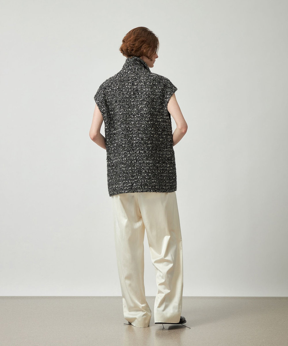 DÉPAREILLÉ MIXED TWEED GILET / ミックスツィードジレ ブラック