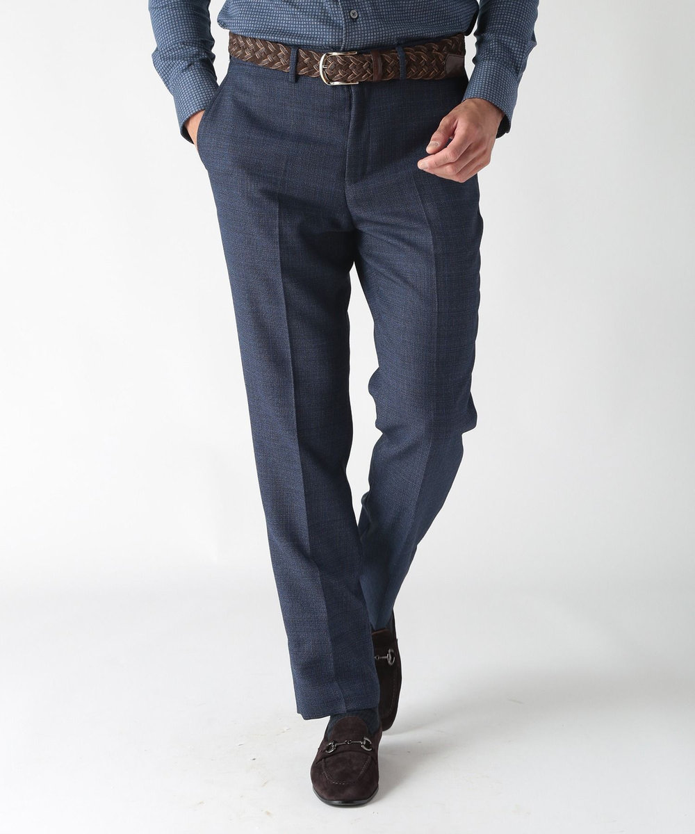 MEN'S BIGI 【ACTIVE TAILOR】ミックスヤーンスラックス ネイビー