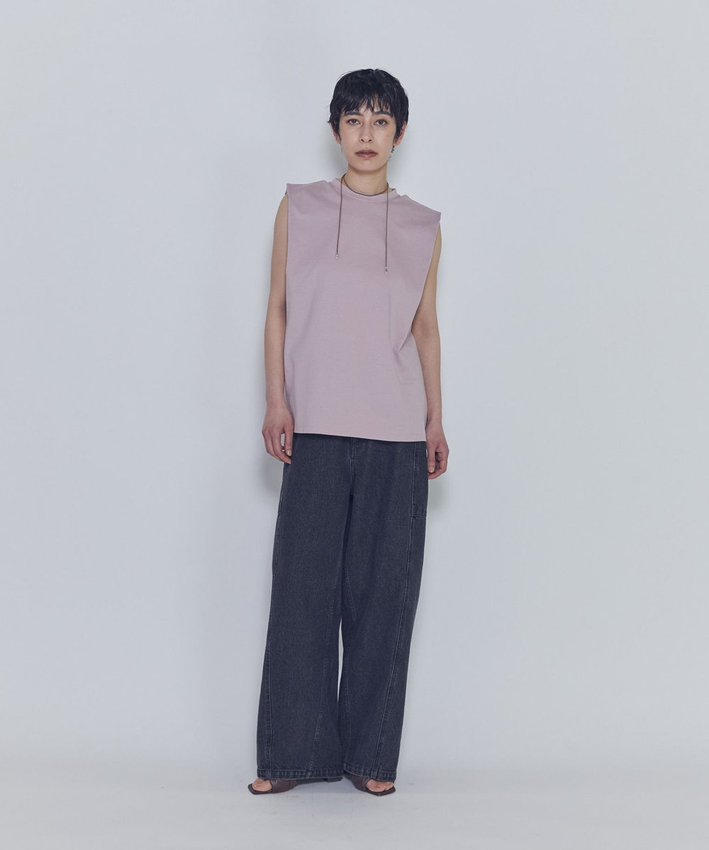 1er Arrondissement ショルダータックノースリーブTシャツ ピンク