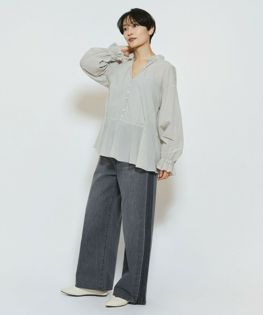 feerique feerique ラインデニムパンツ グレー