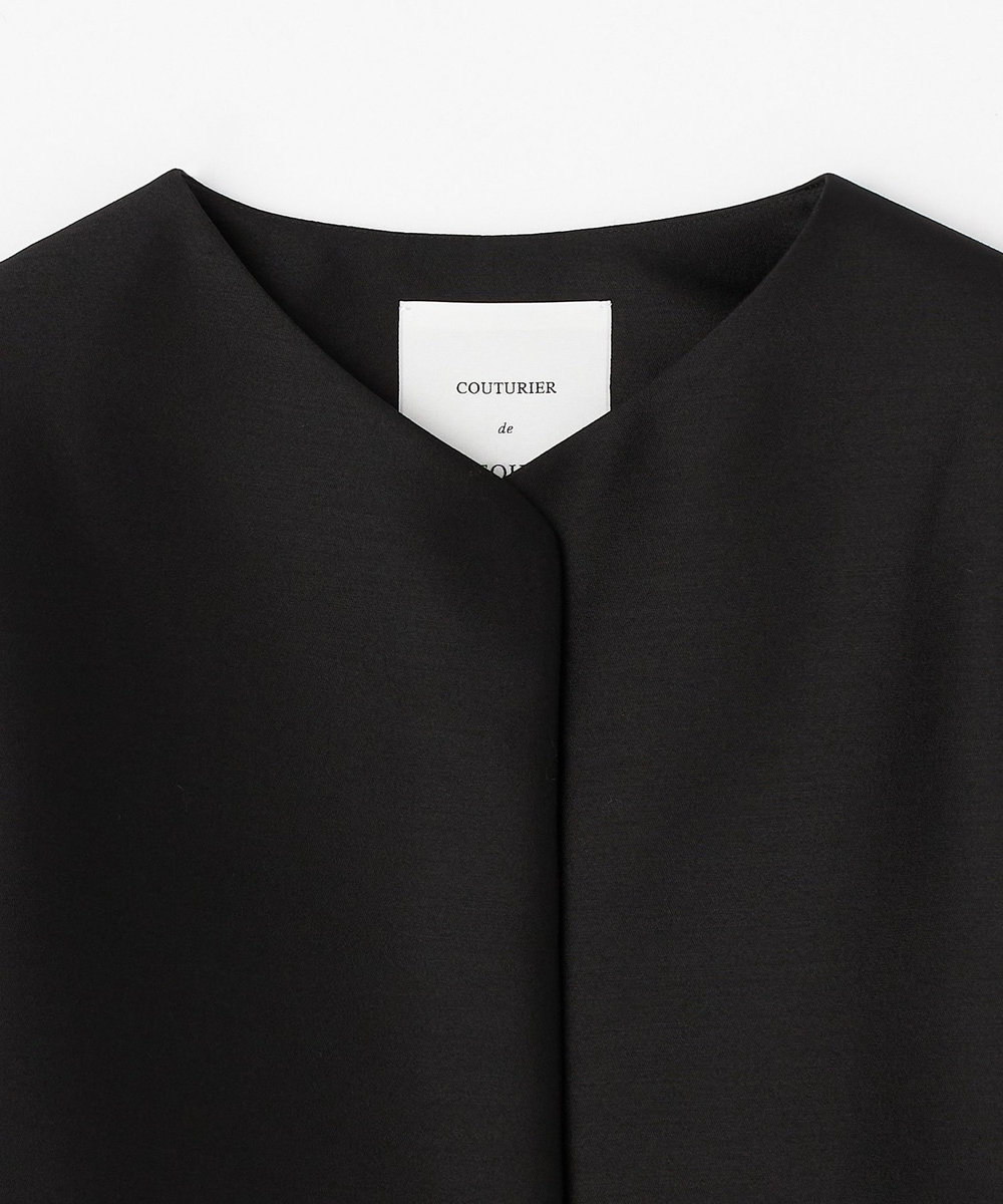 L'EQUIPE COUTURIER シルクウールツイルジャケット ブラック