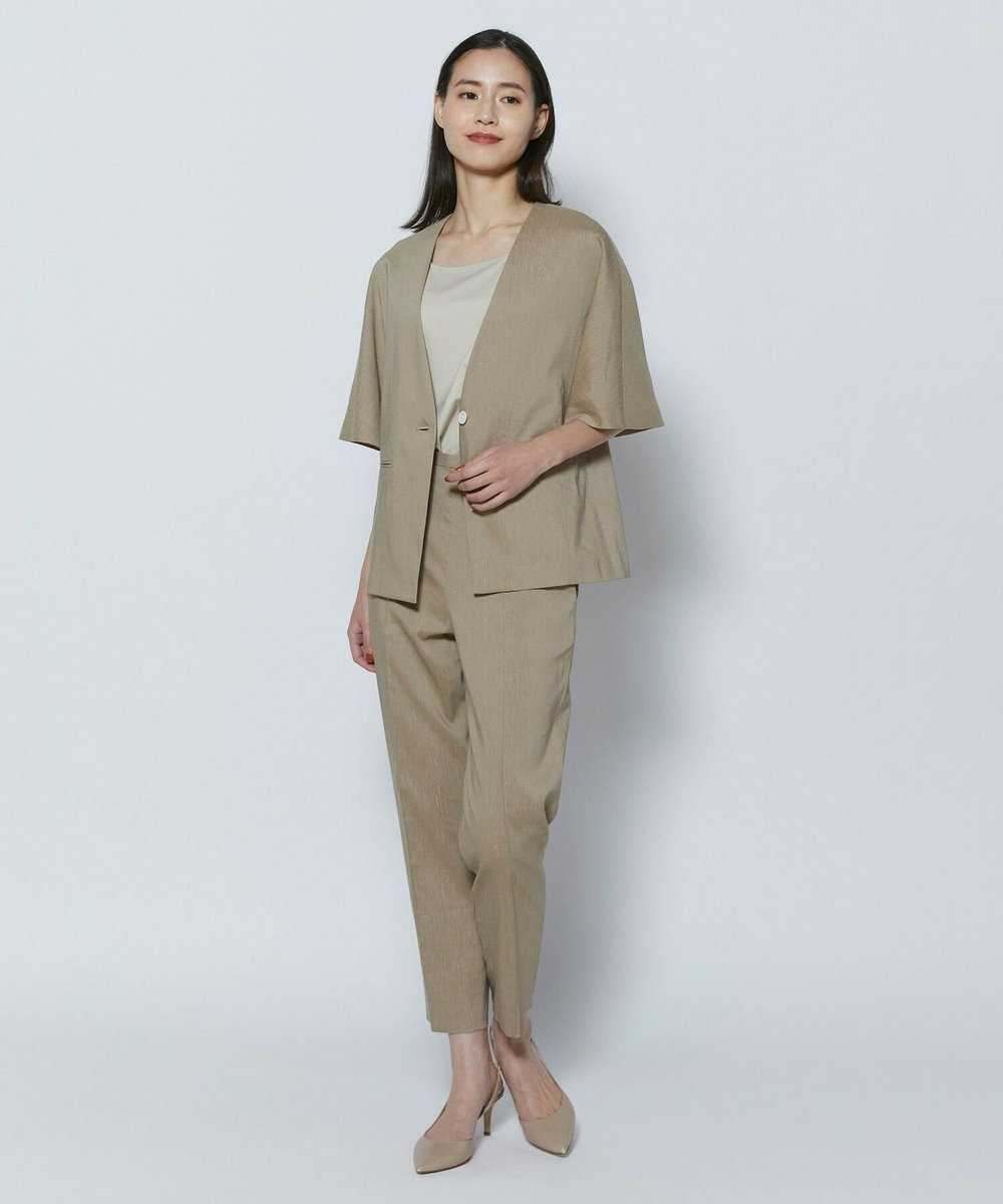 L'EQUIPE COUTURIER ファインリネンクロスジャケット モカ