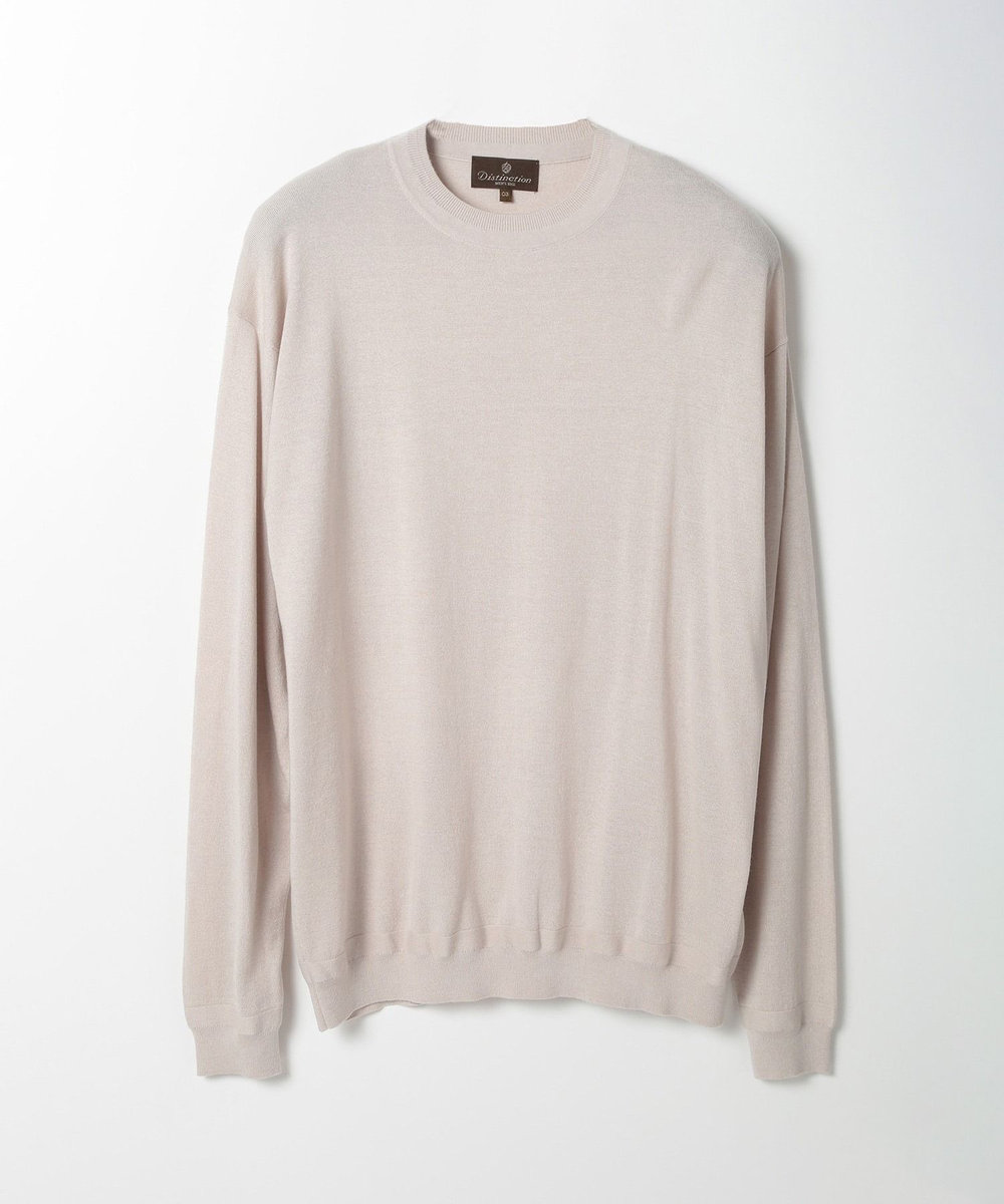 MEN'S BIGI 16Gハイゲージクルーニットソー ベージュ