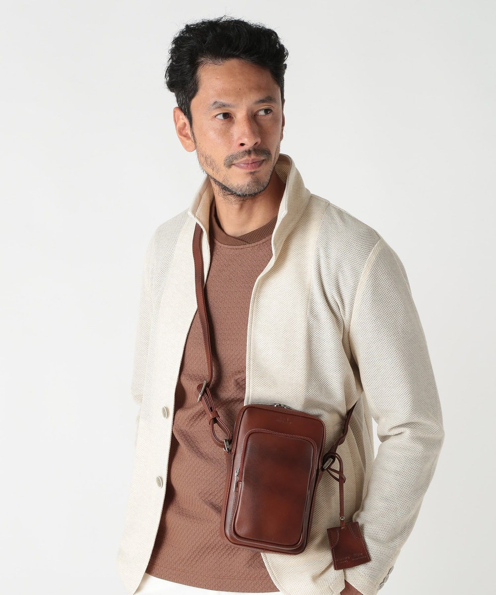 MEN'S BIGI 【SEEKER/シーカー】別注 ムラレザーミニショルダーバッグ キャメル