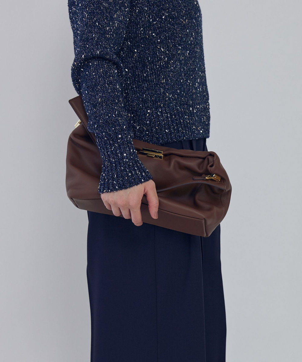 1er Arrondissement 【WEB限定】＜PUNTI（プンティ）＞“GRAFT-BOX"ハンドバッグ ブラウン