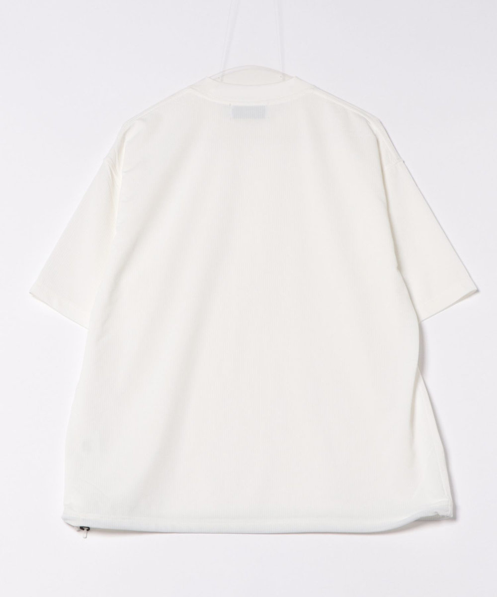 MEN'S BIGI シアサッカー調ルーズフィットTEE ホワイト
