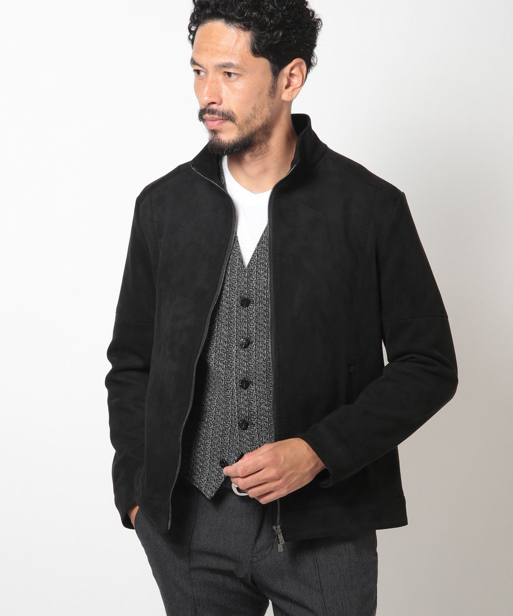 MEN'S BIGI フェイクスエードダンボールブルゾン ブラック