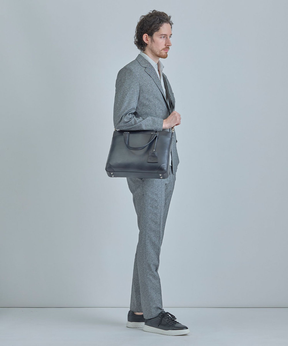 MEN'S BIGI 【SEEKER/シーカー】別注 ムラレザー2WAYブリーフケース ブラック