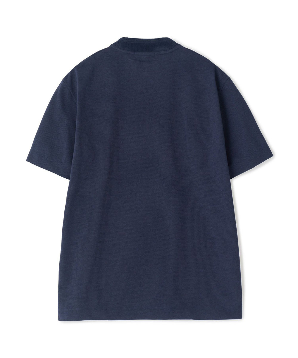 MEN'S BIGI 東レPrimeflex 麻調ドットメッシュ クルーネックTシャツ＜吸水速乾/通気性＞ ネイビー