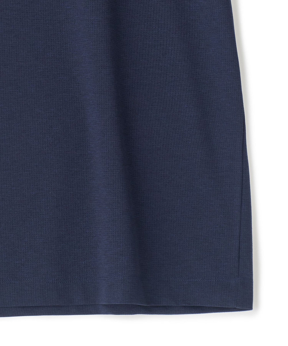 MEN'S BIGI 東レPrimeflex 麻調ドットメッシュ クルーネックTシャツ＜吸水速乾/通気性＞ ネイビー