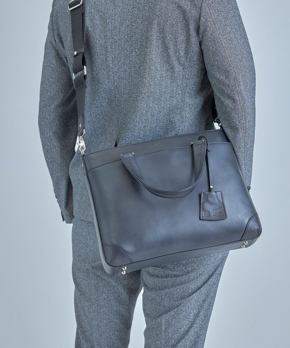 MEN'S BIGI 【SEEKER/シーカー】別注 ムラレザー2WAYブリーフケース ブラック