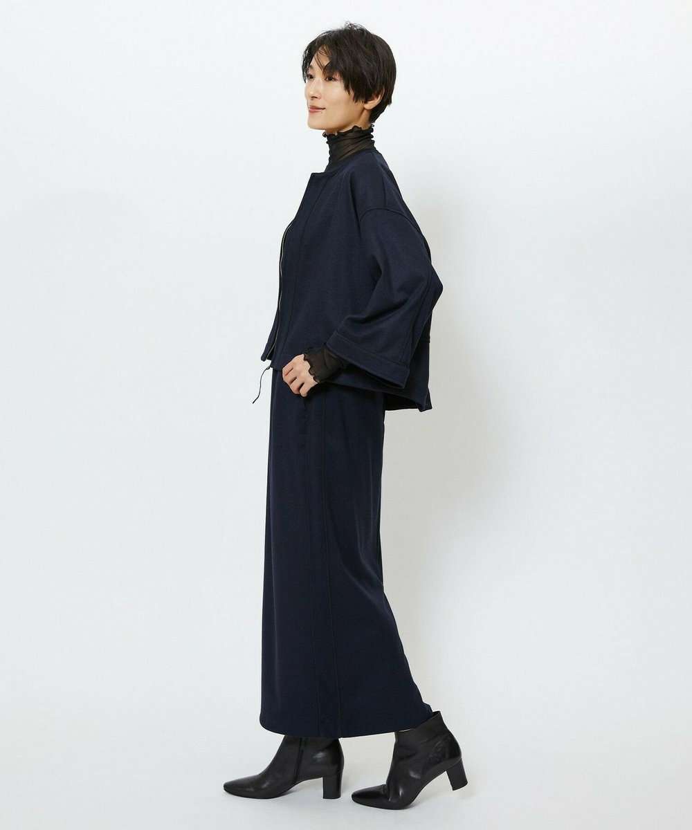 feerique feerique ウールライクニットツイルコクーンシルエットプルオーバー ネイビー