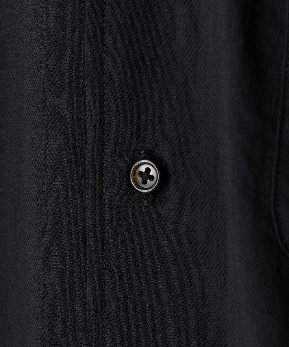 MEN'S BIGI SMARTTECH ナイロンストレッチ スタンドカラーシャツ＜接触冷感/ストレッチ/防シワ性/ウォッシャブル＞ ブラック