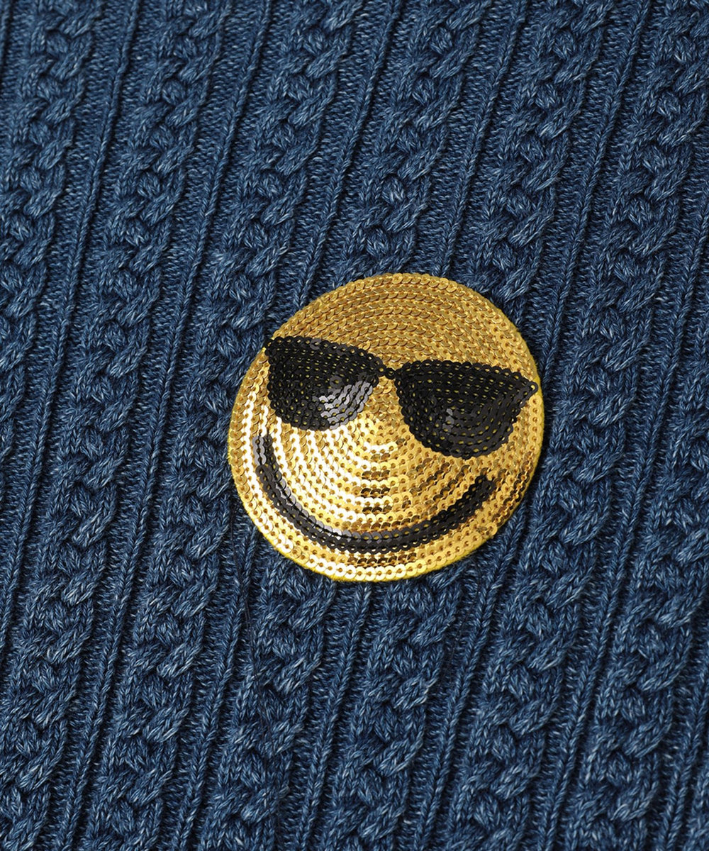 1er Arrondissement ＜COUTURE D'ADAM（クチュール ド アダム）＞コットンショートスリーブニット ブルー