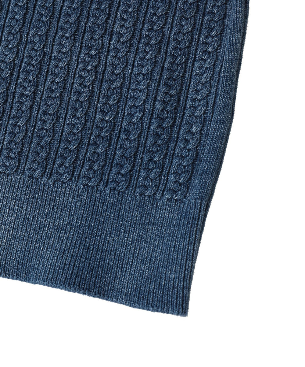 1er Arrondissement ＜COUTURE D'ADAM（クチュール ド アダム）＞コットンショートスリーブニット ブルー