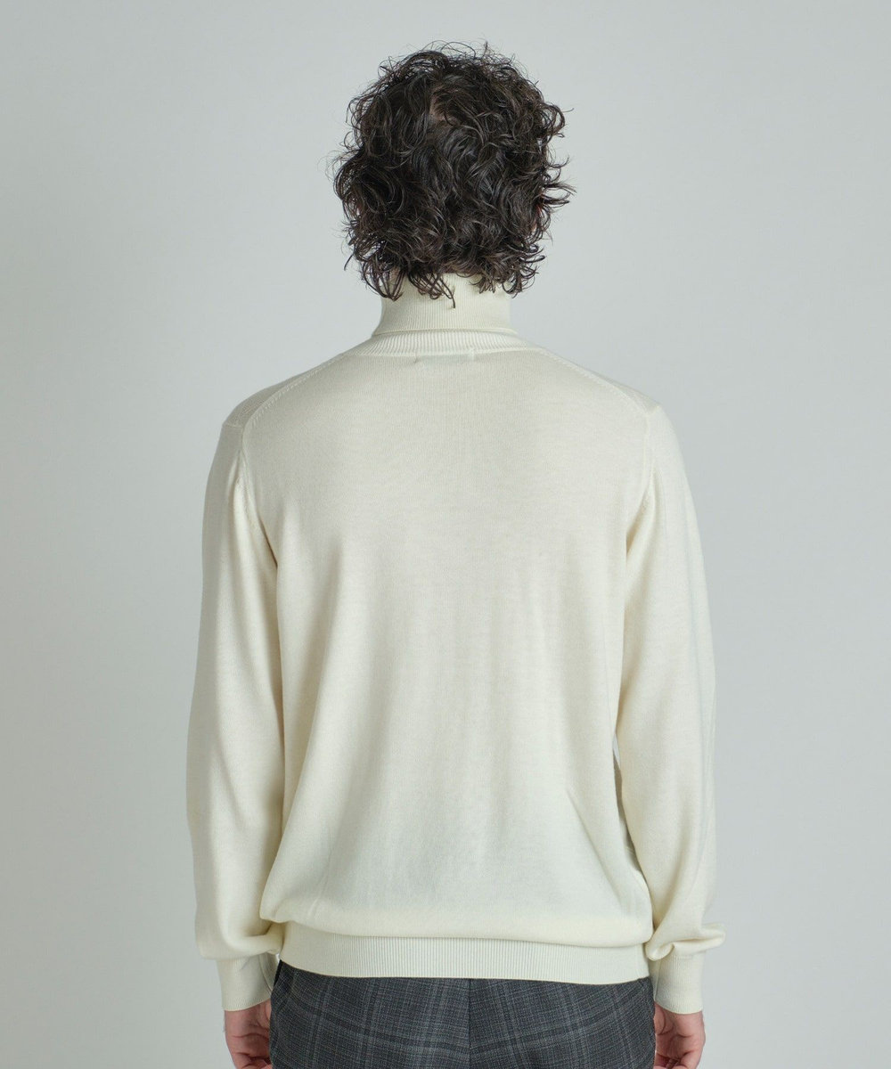 MEN'S BIGI 【ACTIVE TAILOR/アクティブテイラー】12Gジャカードタートルネックニット ホワイト