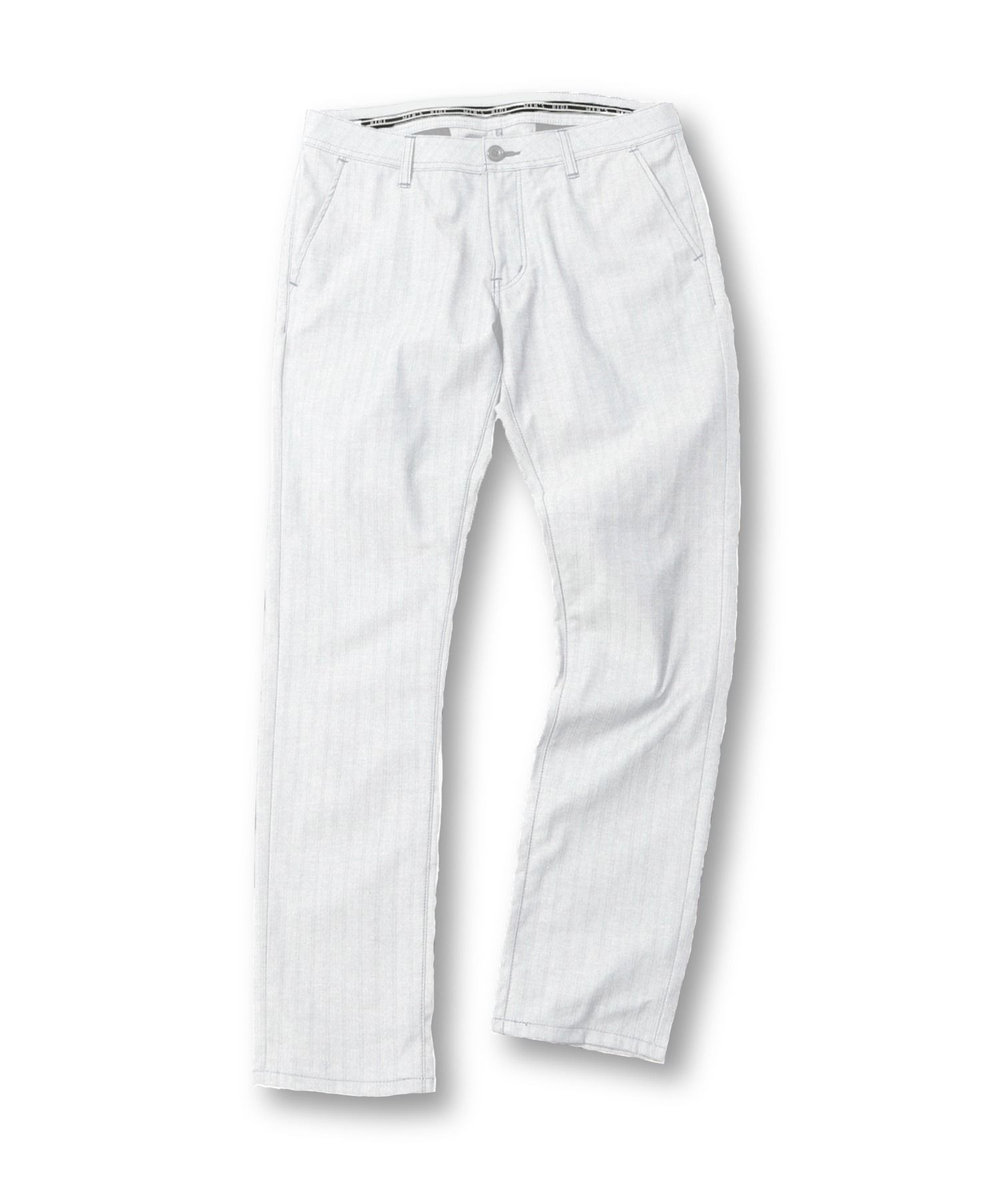 MEN'S BIGI ＜ON/OFF兼用＞シャドーヘリンボーンストレッチパンツ ホワイト