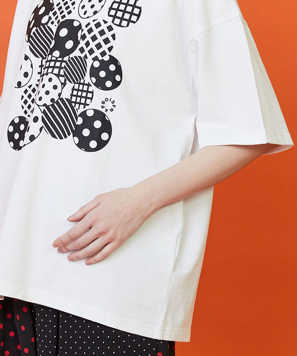 FRAPBOIS フォームドットＴシャツ ホワイト