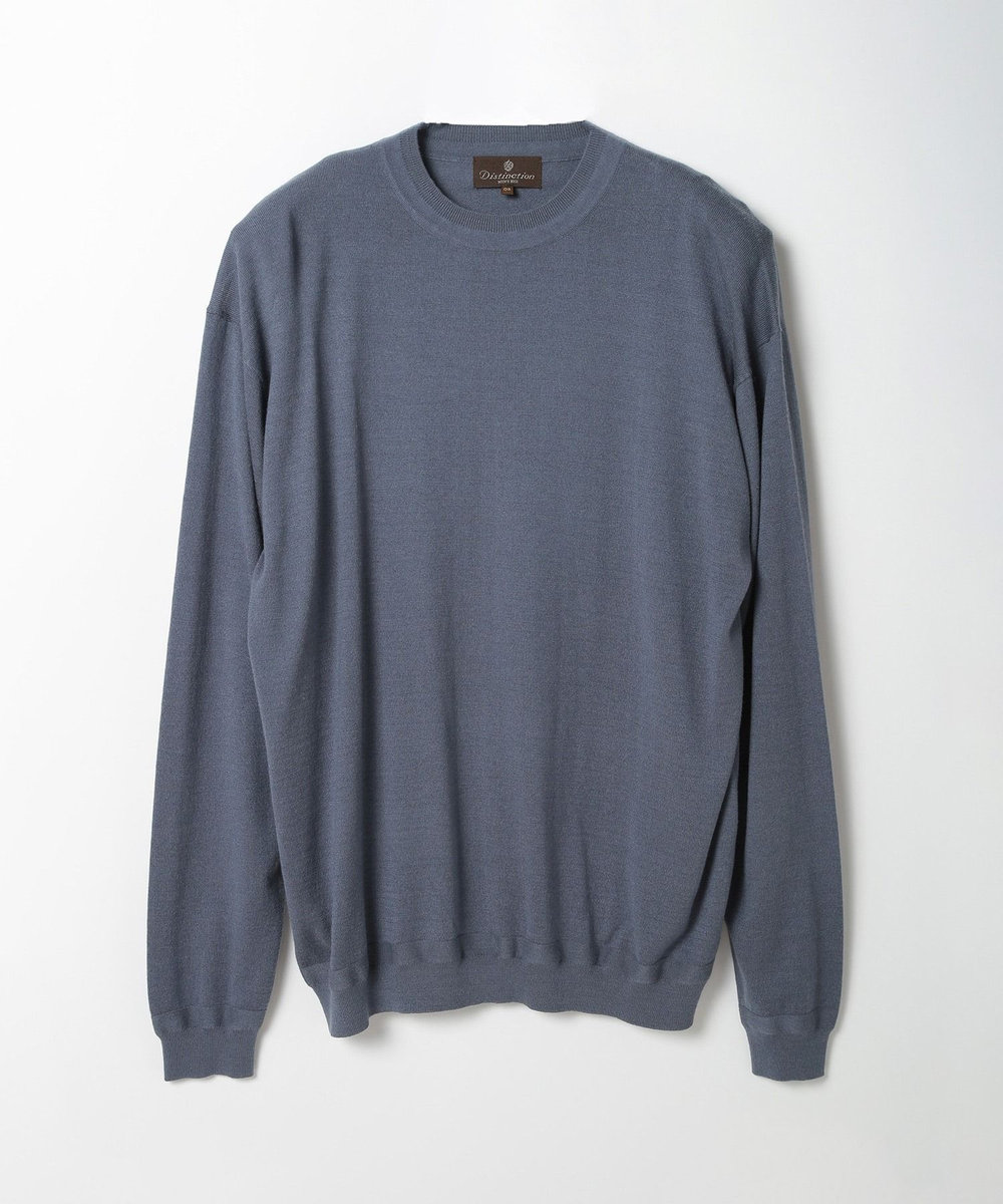 MEN'S BIGI 16Gハイゲージクルーニットソー ブルー