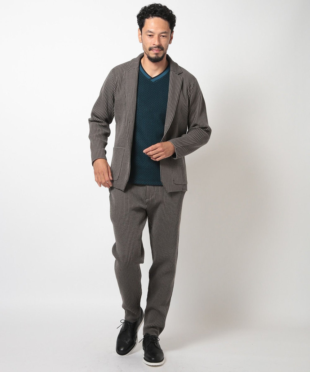 MEN'S BIGI たて畝ニットジャージイージーパンツ＜セットアップ対応＞ ブラウン