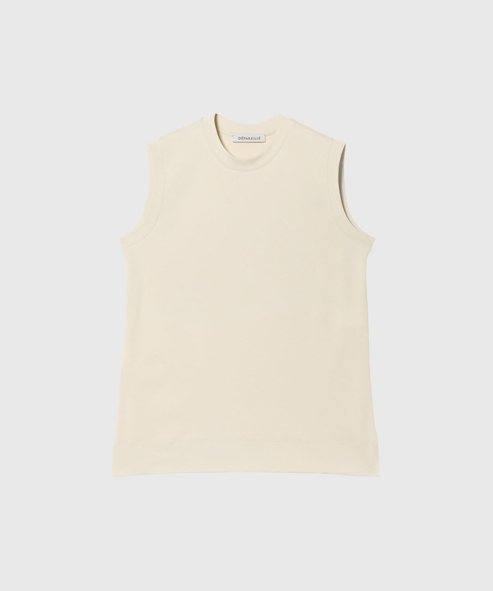 DÉPAREILLÉ SMOOTH NO SLEEVE T SHIRT / スムースノースリーブTシャツ ベージュ