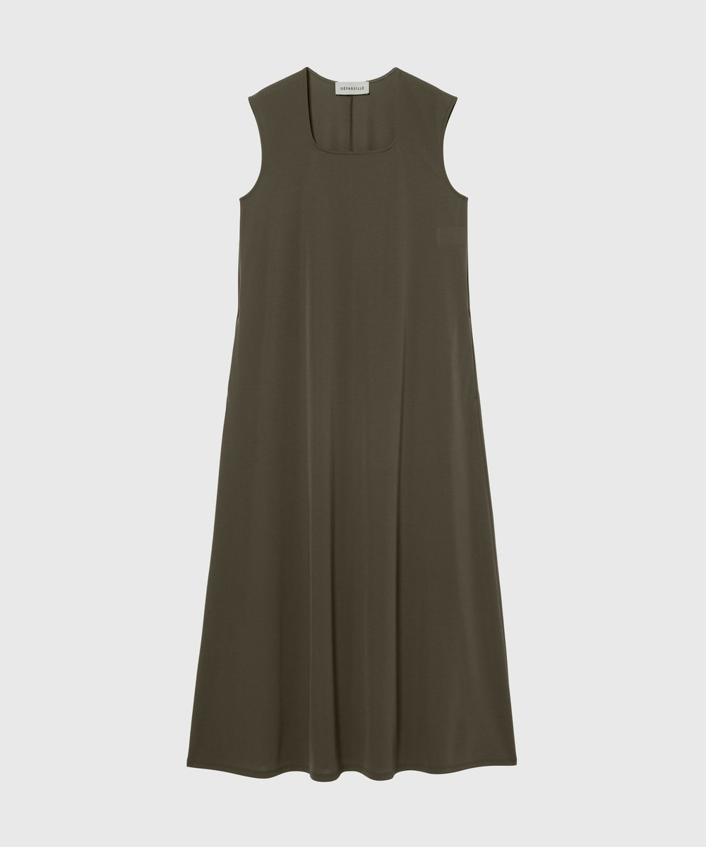 DÉPAREILLÉ TRIACETATE JERSEY DRESS / トリアセテートジャージードレス グレイッシュベージュ