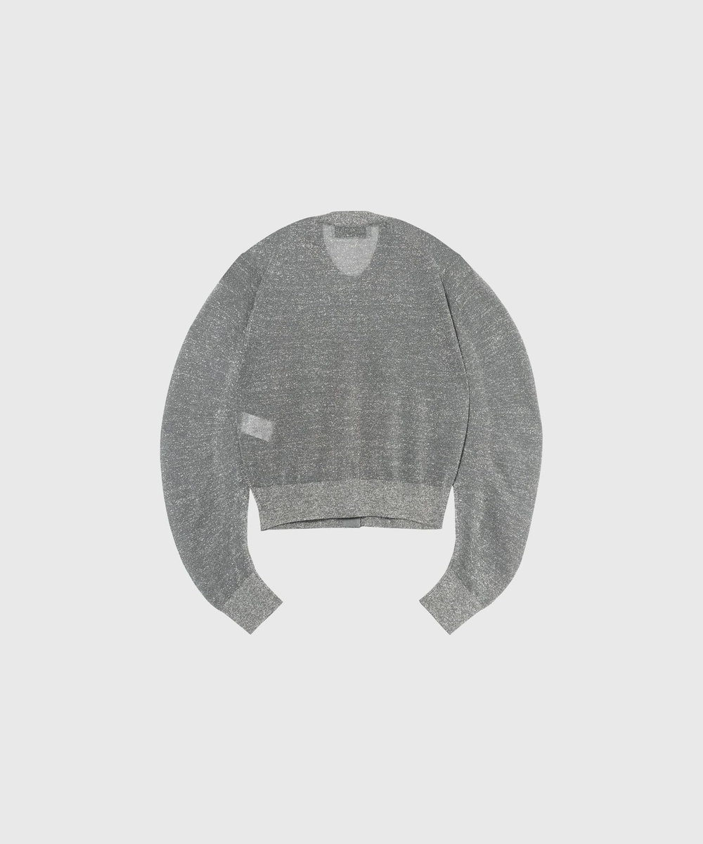 DÉPAREILLÉ VISCOSE LAME CARDIGAN / ヴィスコースラメカーディガン グレー