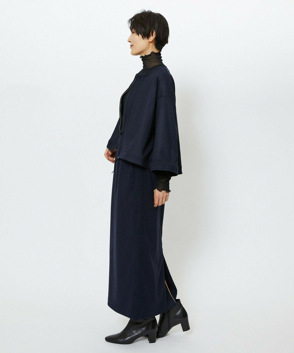 feerique feerique ウールライクニットツイルコクーンシルエットプルオーバー ネイビー
