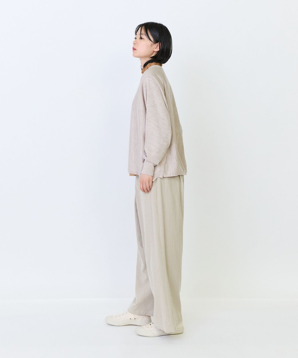 LOISIR ウール天竺ドルマンスリーブプルオーバー ベージュ