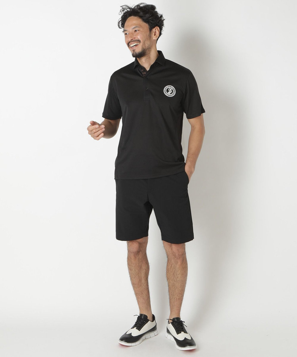 MEN'S BIGI ＜1PIU1UGUALE3 RELAX＞別注　リバーメッシュポロシャツ ブラック