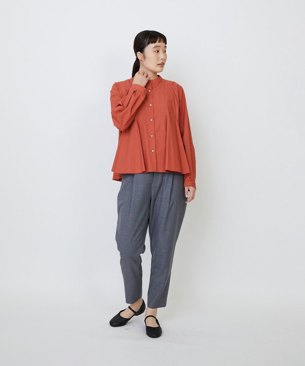 LOISIR ウール混ツイルストレッチジョッパーズパンツ グレー