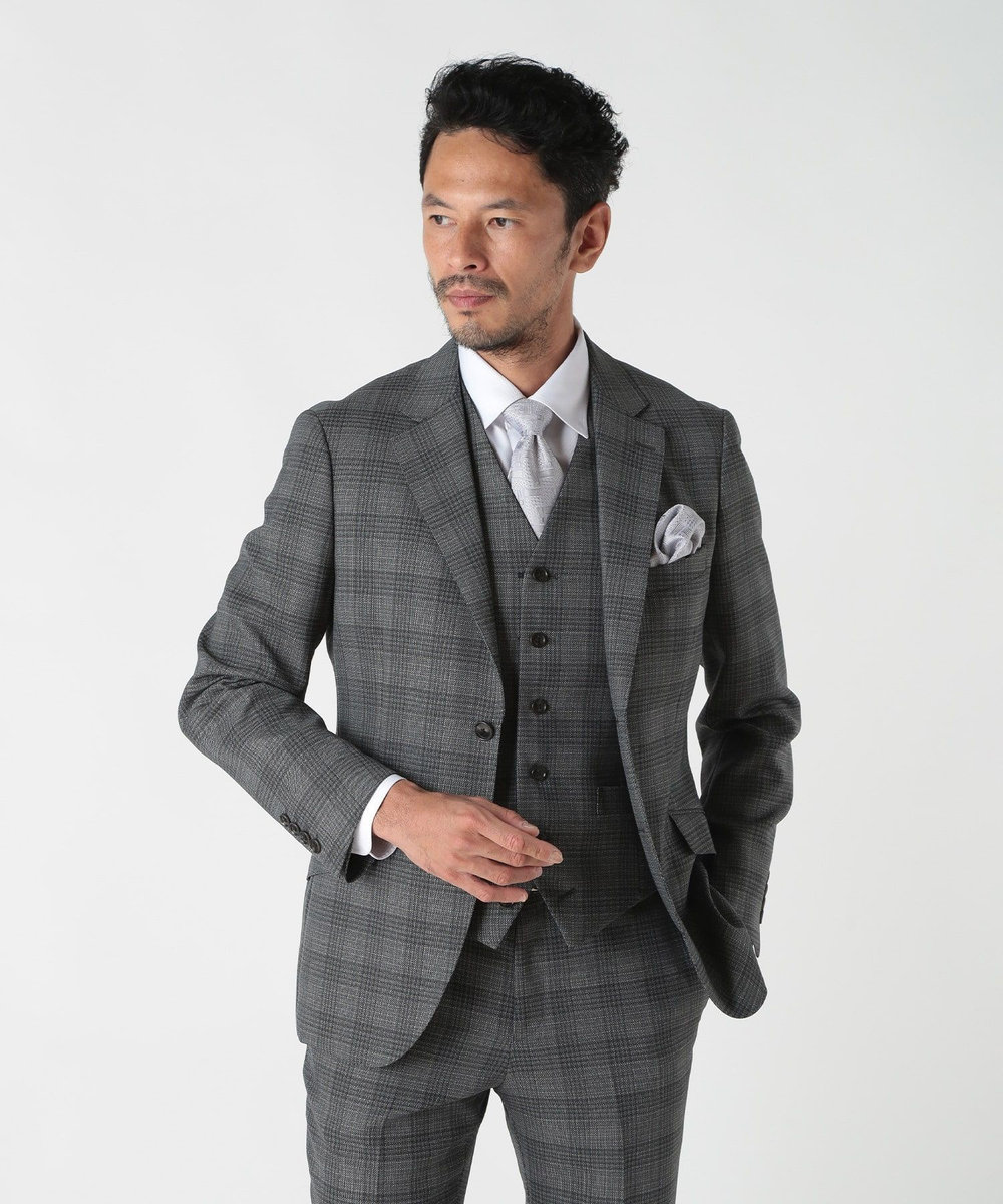 MEN'S BIGI ミックスヤーンブッチャーチェックジャケット グレー