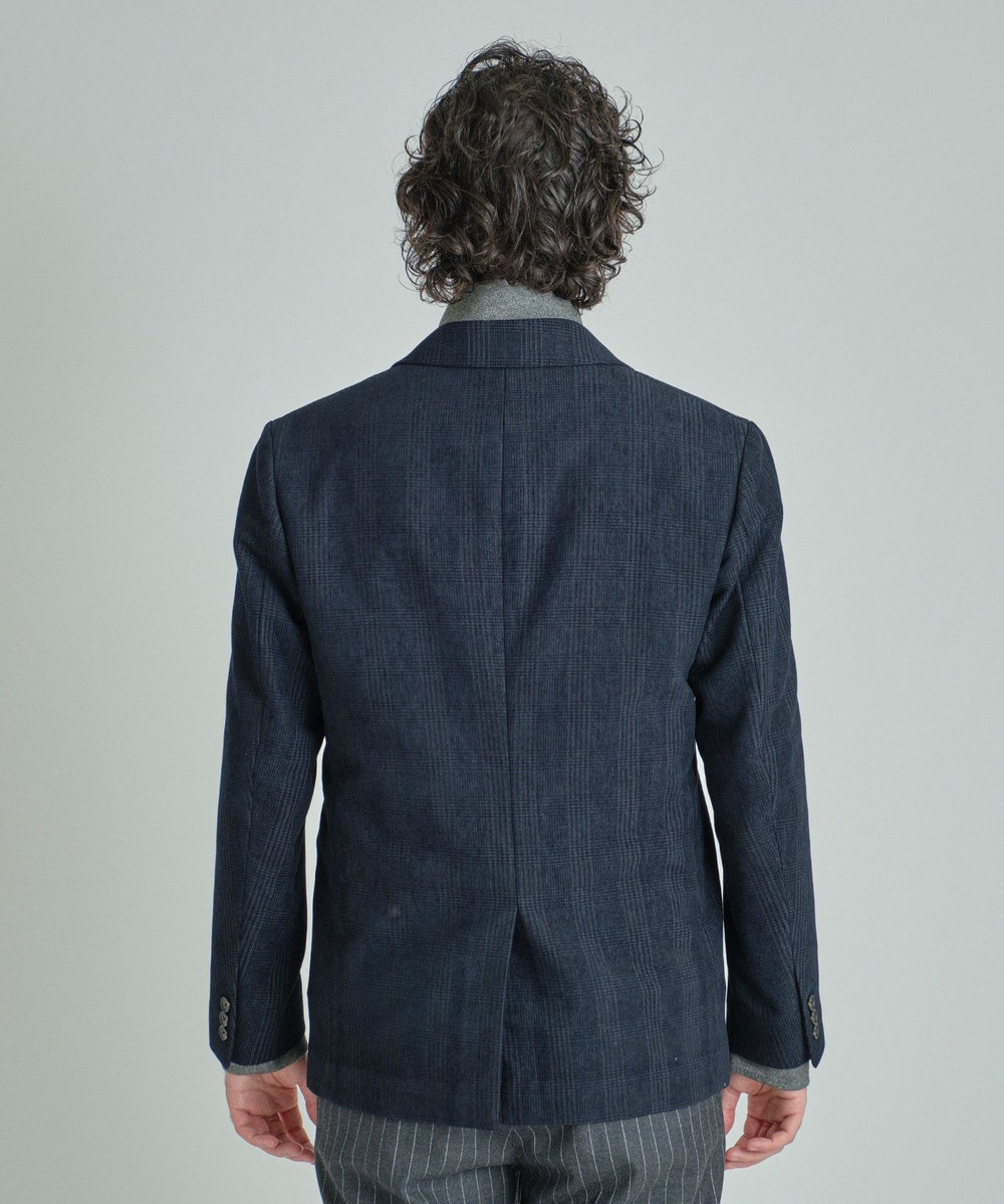 MEN'S BIGI グレンチェックモール テーラードジャケット ネイビー