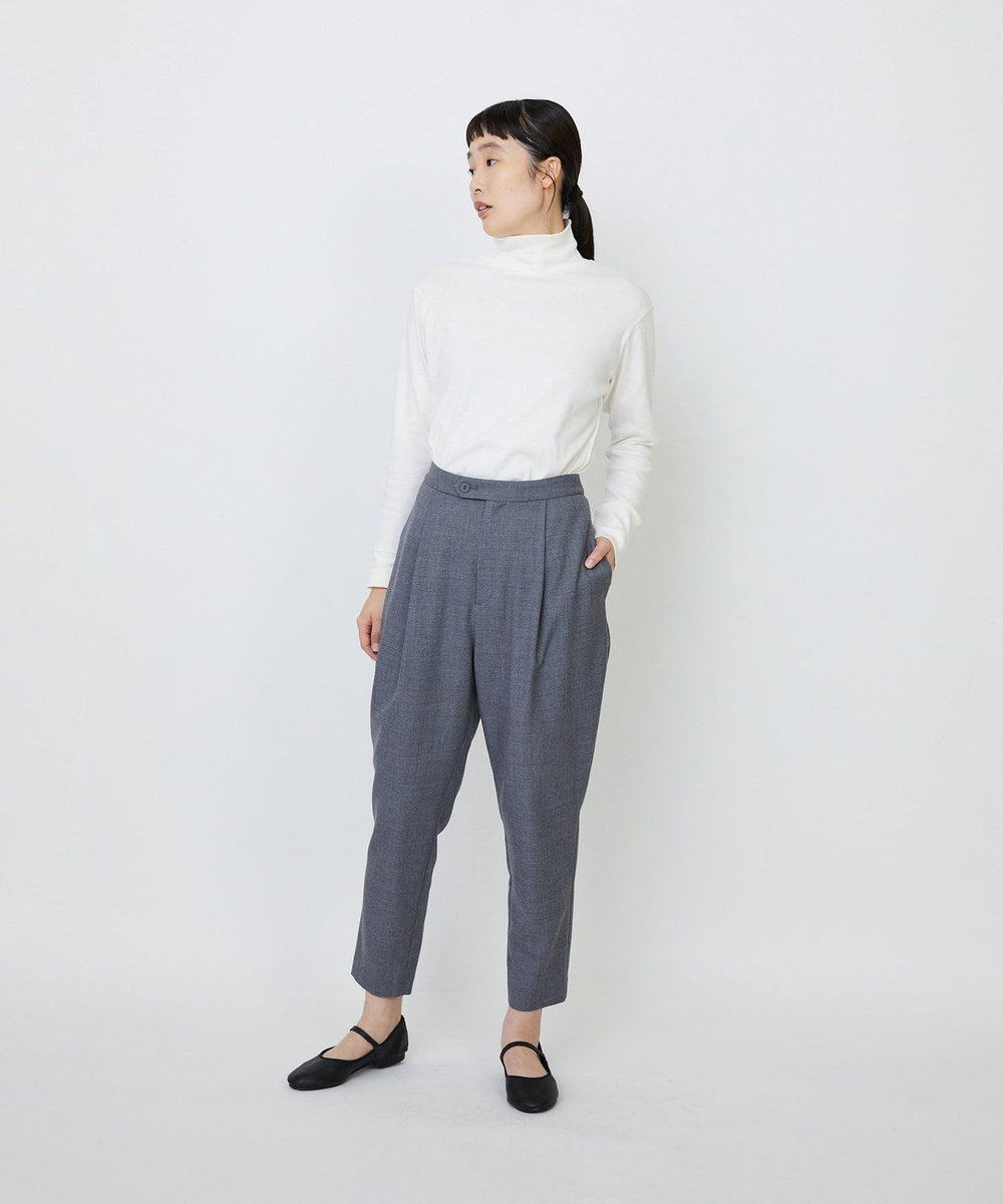 LOISIR ウール混ツイルストレッチジョッパーズパンツ グレー