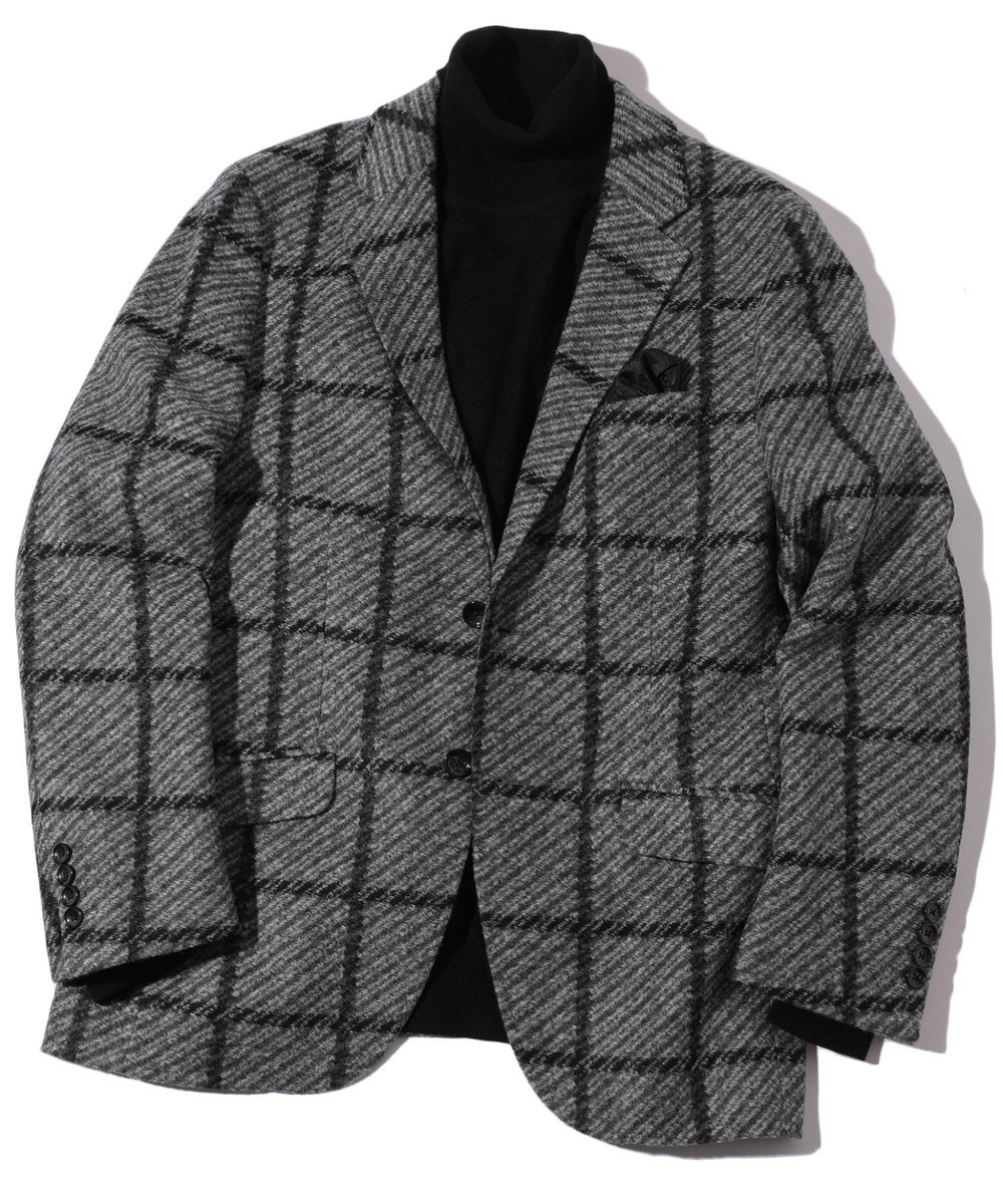 MEN'S BIGI 【LANIFICIO ROMA】ジャージテーラードジャケット グレー系その他