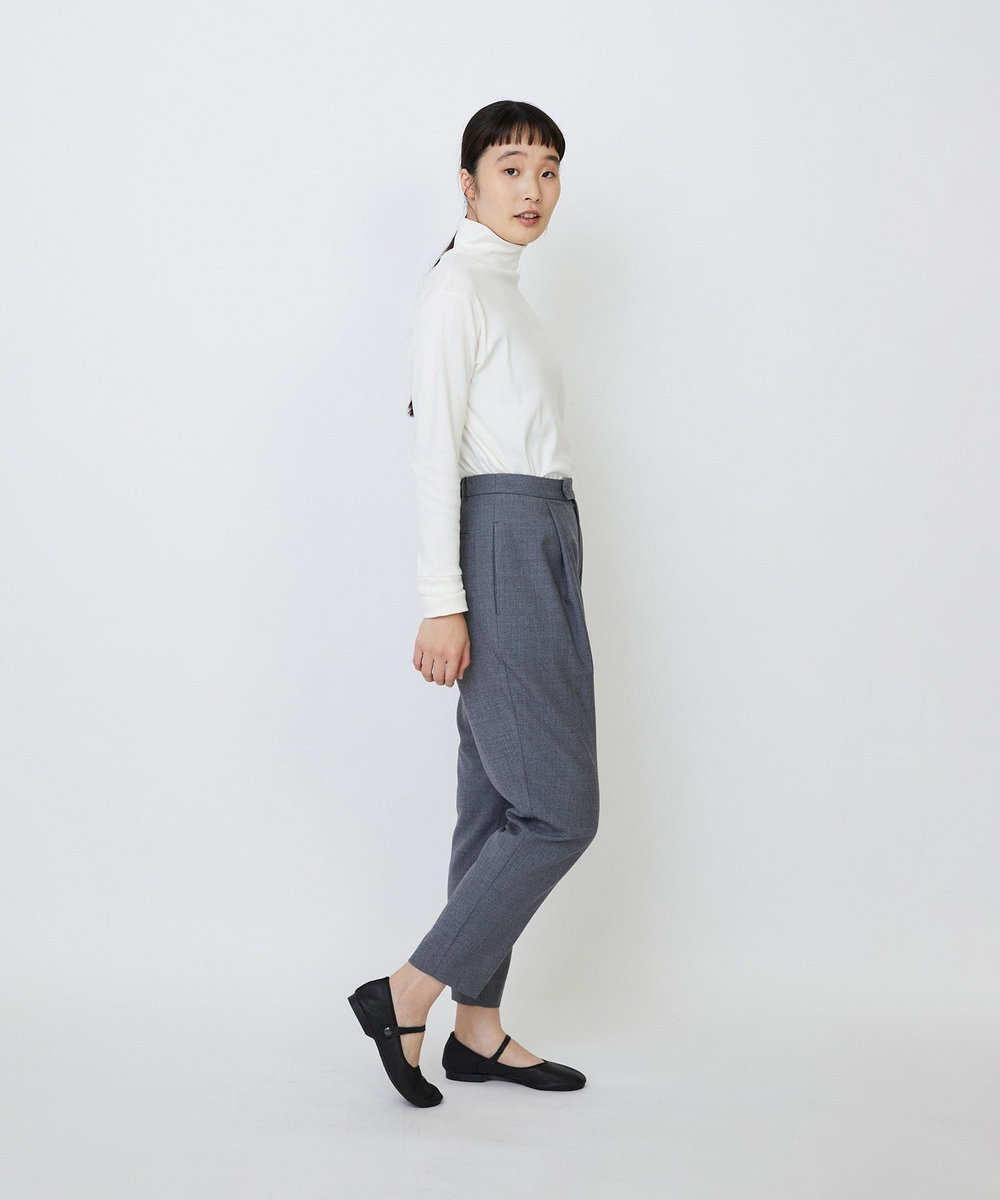 LOISIR ウール混ツイルストレッチジョッパーズパンツ グレー