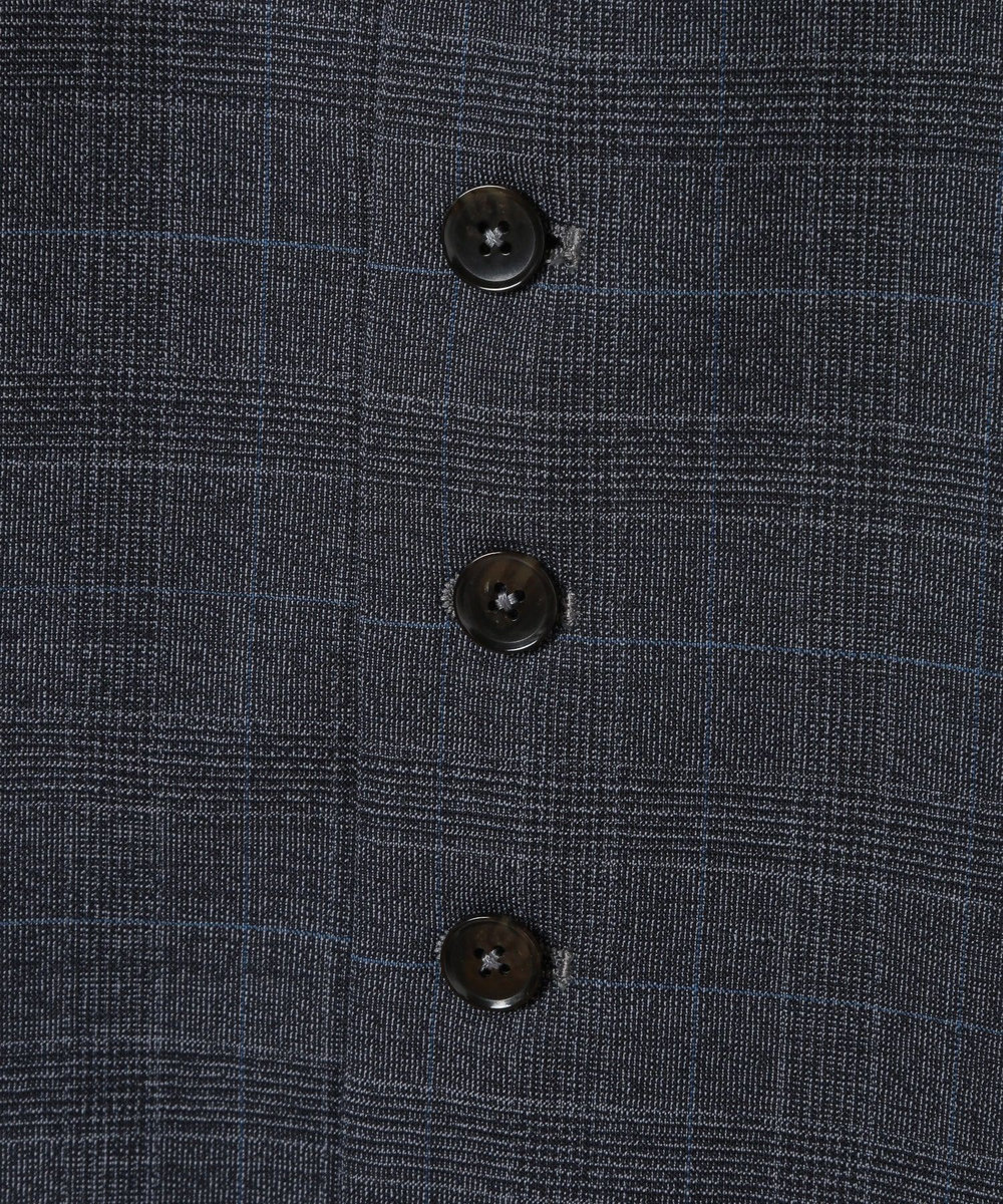 MEN'S BIGI ウールメランジグレンチェックベスト＜セットアップ＞ ネイビー