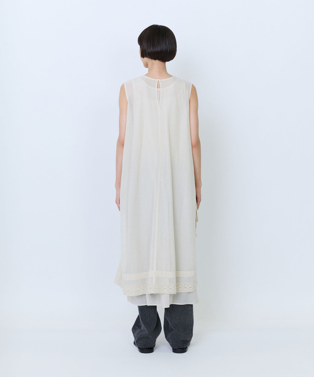 LOISIR 【2WAY】インドコットンチュール刺繍ワンピース ベージュ