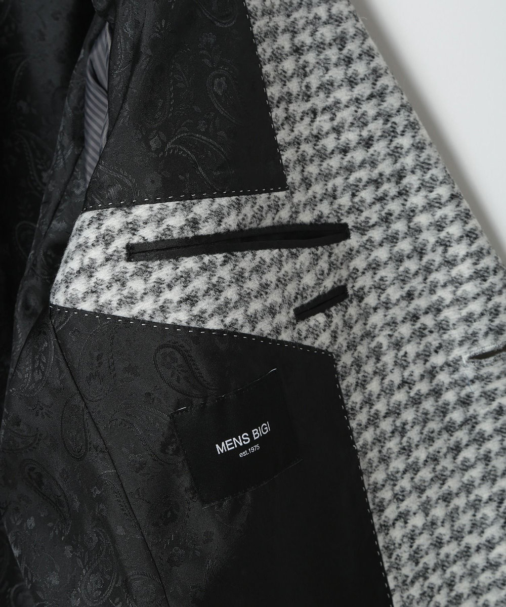 MEN'S BIGI 【RANIFICIO ROMA/ラニフィーチョローマ】ウールチェックジャージジャケット ホワイト