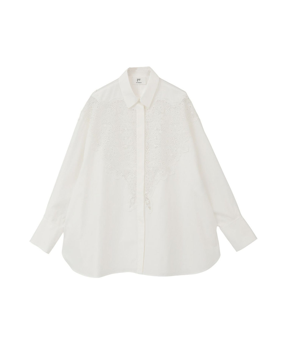 1er Arrondissement ケミカルレースシャツ ホワイト