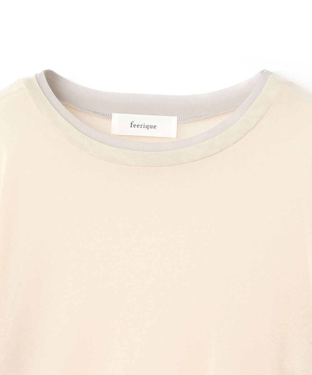 feerique Lサイズ（大きいサイズ） 【大きいサイズ】 feerique チュールメッシュ配色インナー ベージュ系その他