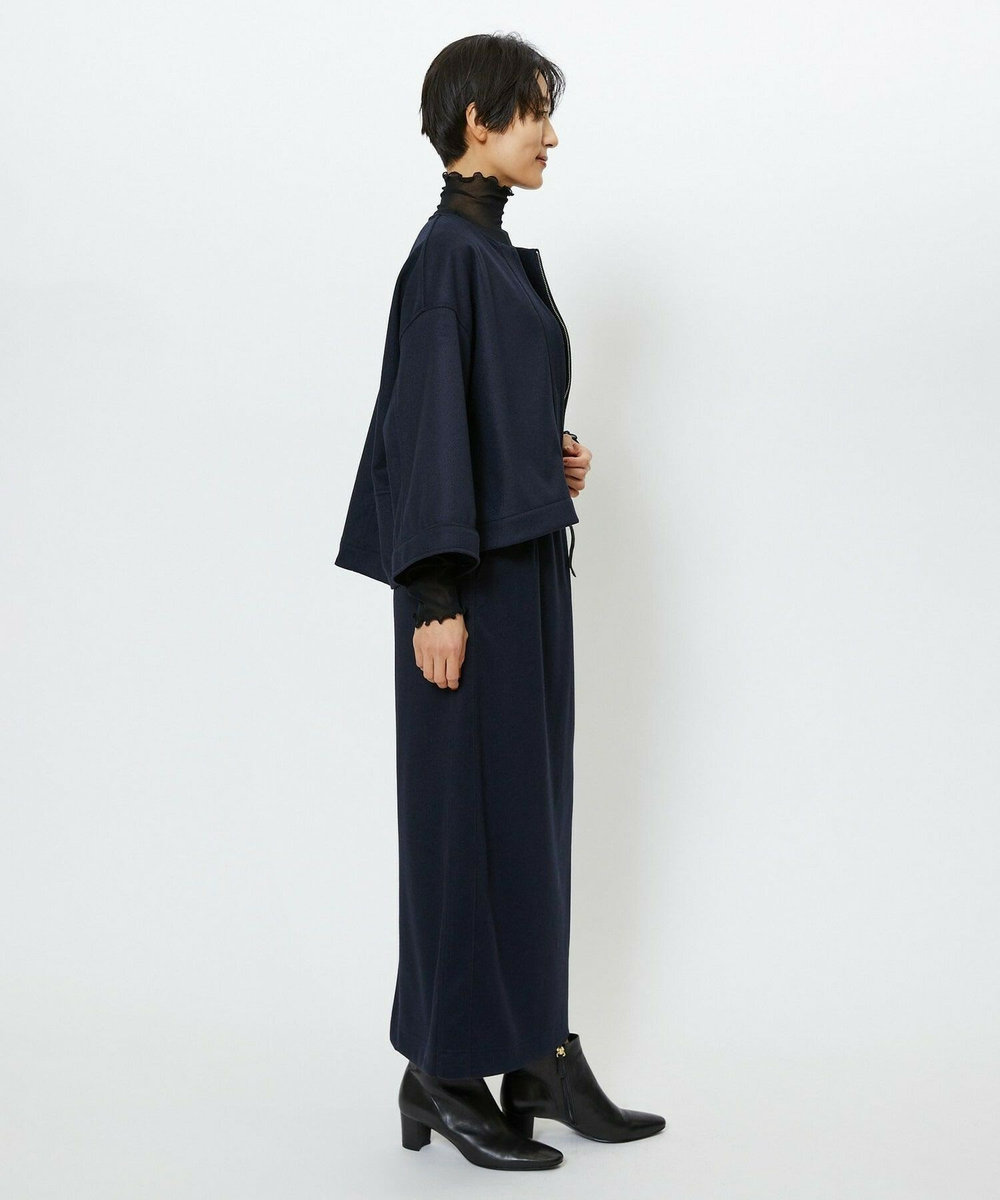 feerique feerique ウールライクニットツイルコクーンシルエットプルオーバー ネイビー