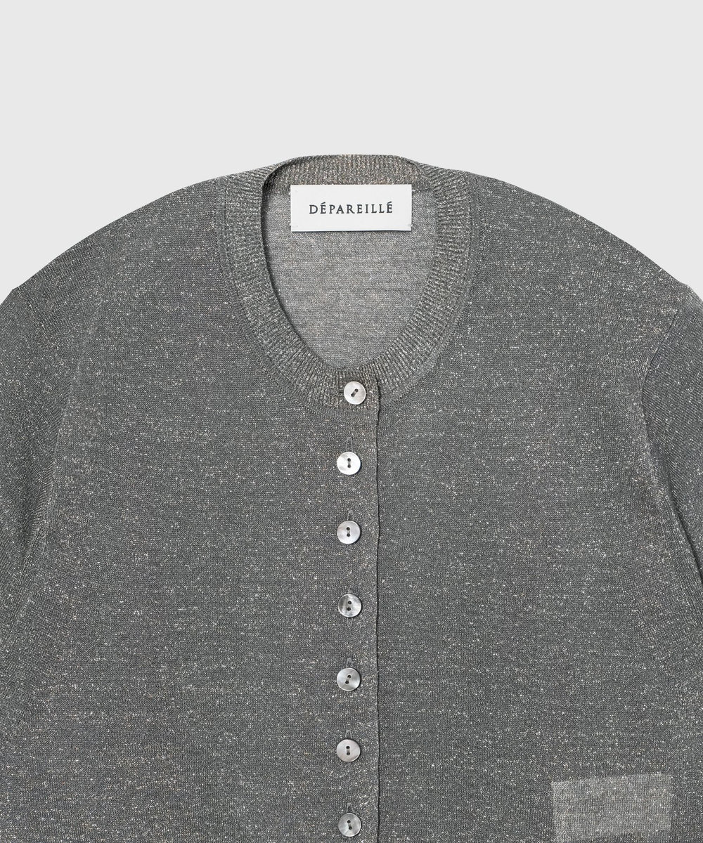 DÉPAREILLÉ VISCOSE LAME CARDIGAN / ヴィスコースラメカーディガン グレー