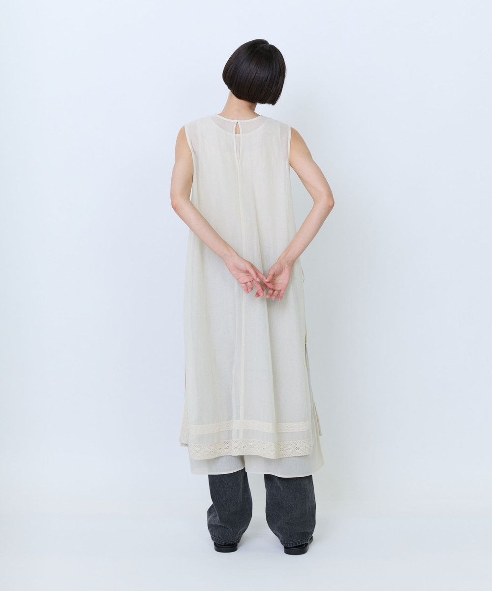 LOISIR 【2WAY】インドコットンチュール刺繍ワンピース ベージュ