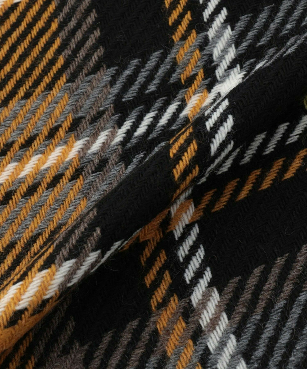 L'EQUIPE バイカラーチェックストール キャメル