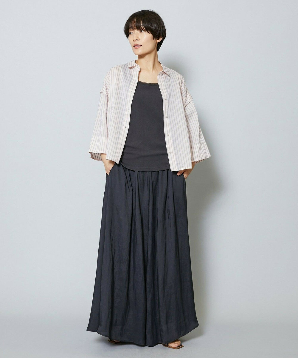 MOGA シアーストライプシャツ パープル