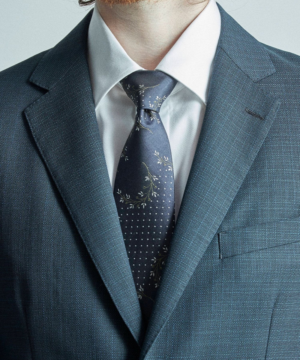 MEN'S BIGI 【TIE YOUR TIE/タイユアタイ】フィレンツェフローラル柄ネクタイ ネイビー