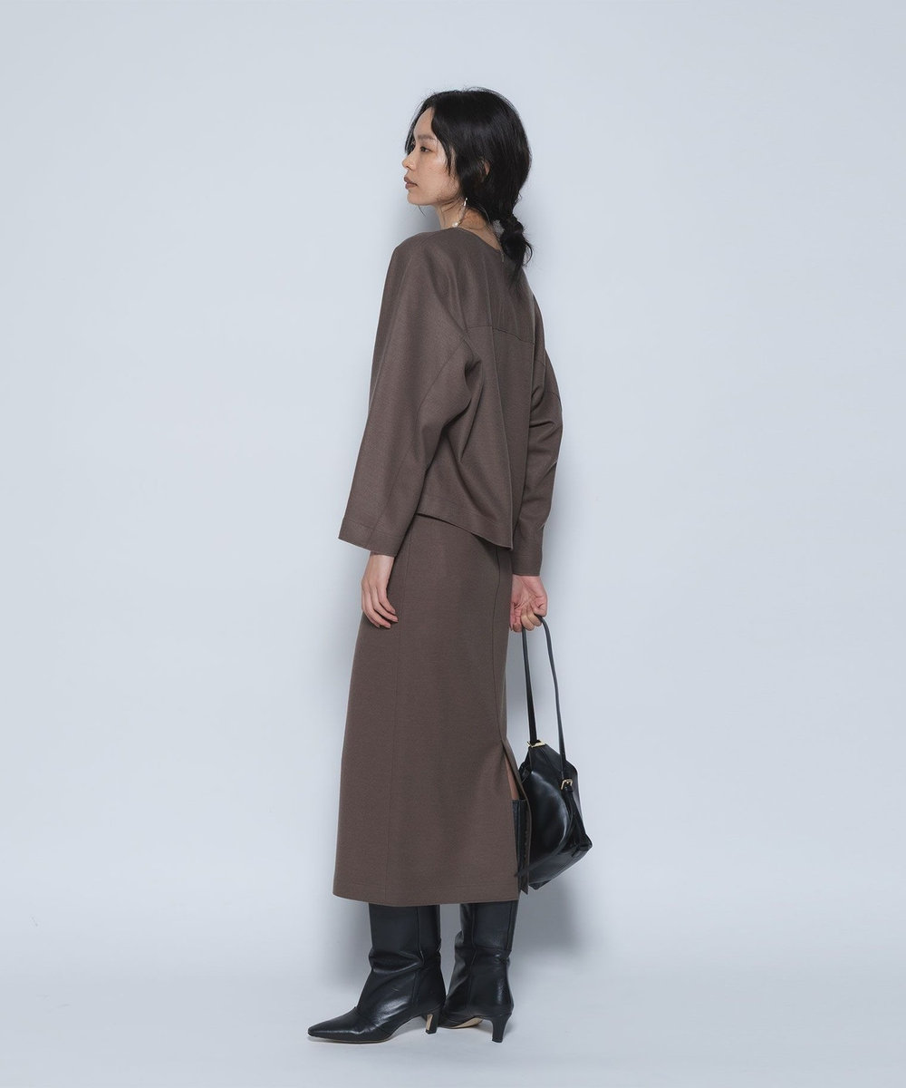 1er Arrondissement ウールスムースタイトスカート モカ