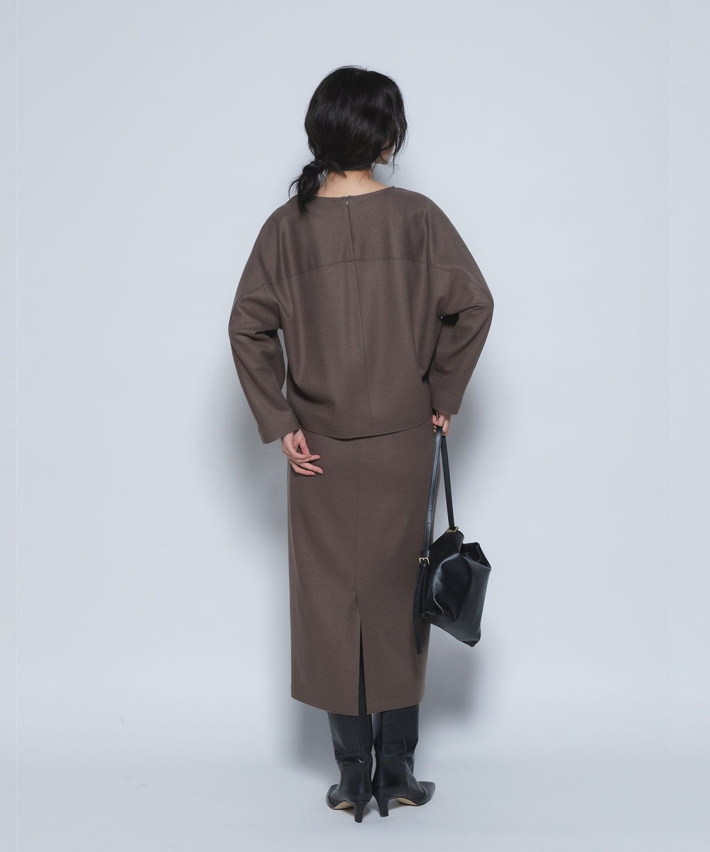 1er Arrondissement ウールスムースタイトスカート モカ