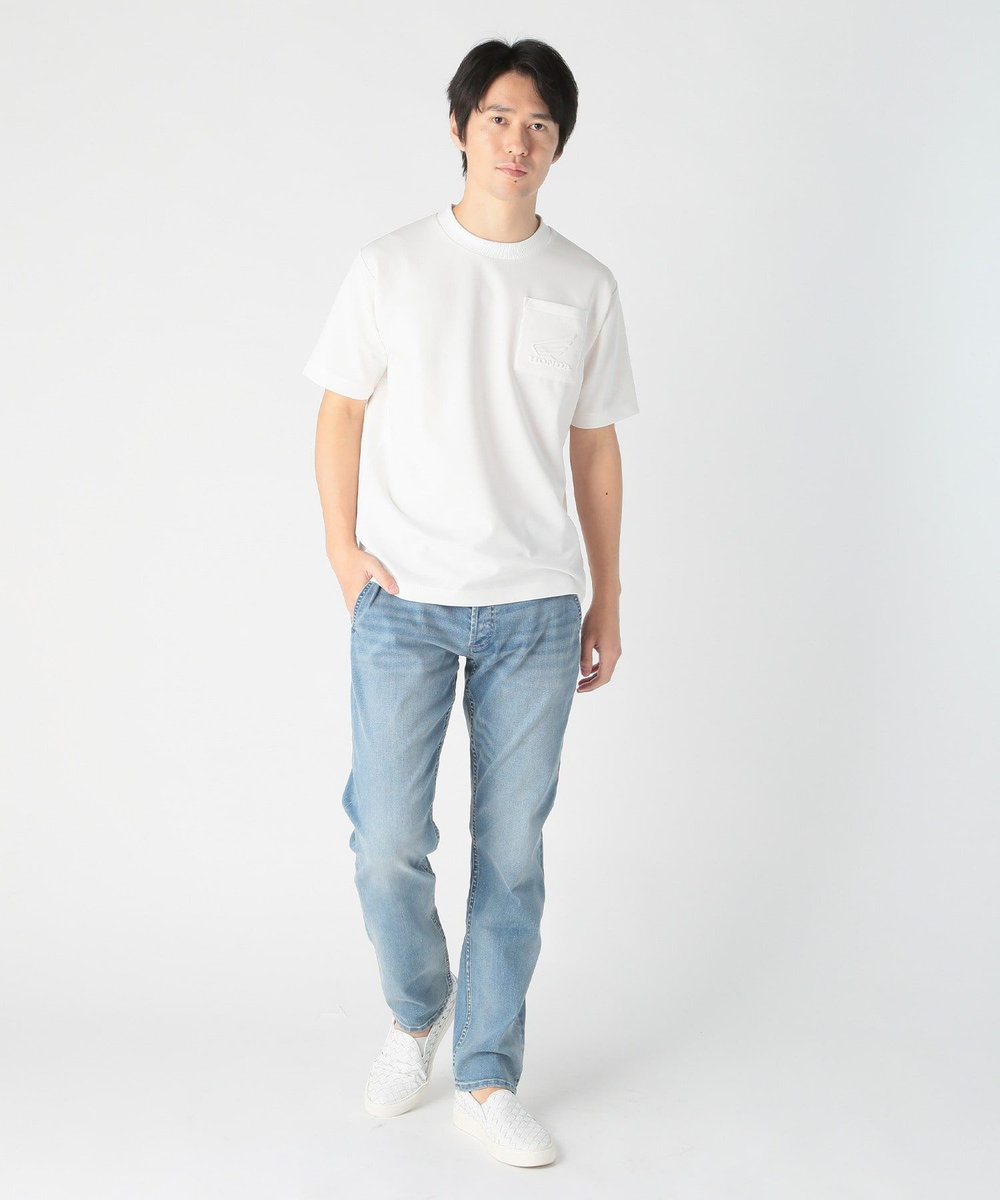 MEN'S BIGI 【HONDA / ホンダ】別注 バイクエンブレムポケットTEE ホワイト